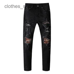 Designer-Jeans für Herren, Jean Amirres, Denim, Herrenhose, lässig, Hip-Hop, High Street, Abnutzung, alte Waschung, Spritzer-Tinte, schlankmachend, zerrissene Männer BOLZ