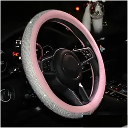 Steering Wheel Covers Motoers Car Interior Accessories Ers Bling Diamond Antislip Suede Er Protective Drop Delivery Mobiles Motorcycl Dhdwc