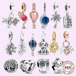 925 Silver Beads Charms Fit Pandora Charm Summer Collection Plum Blue Globe Charm