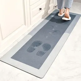 Carpets Diatomaceous Earth Mats Anti-Slip Absorbent Silicone Mats Kitchen Bathroom Non-Slip Foot Mats Scrubbable Long Strip Carpet 230511