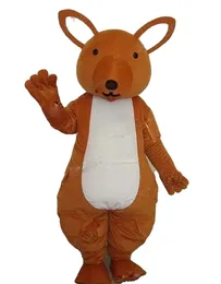 Profesjonalna nowa postać dorosłych Brown Kangaroo Mascot Costume Christmas Halloween Cartoon na przyjęcie urodzinowe sukienki