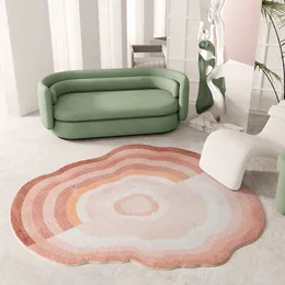 Dywany dywany nordyckie dywany mody nieregularne dywany kształtu do sofy domowe dekoracja salonu kolor różowy niebieski zielony koc 230511