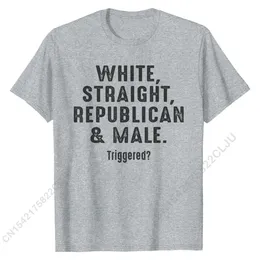 Men's Polos White Straight Republican Male Triggered Pro Conservative T-Shirt Tops Tees Fitted Comfortable Cotton Men T Shirt Customized 230511