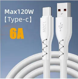 6A USB Typ Cable Micro Data Kabel 1m 3 stóp Szybkie sznurka Super Szybka Ładowarka Adapter PD 120W Max PD dla Huawei Xiaomi Samsung w torbie Opp