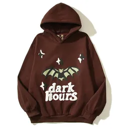 Hoodies vintage para homens, mulheres moletons com capuz com capuz com capuz escuro hours bastão impressão de manga comprida casaco