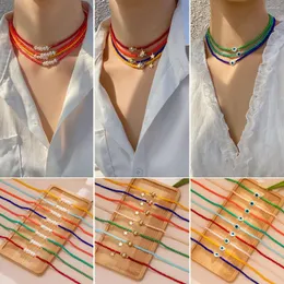 Ketten Böhmische Sternaugen Perlen Imitation Perlenkragen Halskette Für Frauen Sommer Strand Bikini Mode Halsband Schmuck Rave