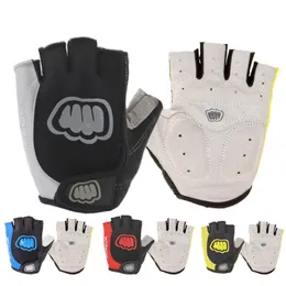 Marka Mężczyzna Rękawiczki Rowerowe Pół Palca Żelowe Rękawiczki Rowerowe Szosowe Czarny Czerwony Żółty Lato Sport Guantes Airsoft Parkour M L XL 220609