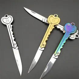 Ring Keychain Mini Key Knife Form Key Blade Box Package Folding Pocket Multi-tool Letter Opening Gadget Kit Camp Outdoor 100pcs