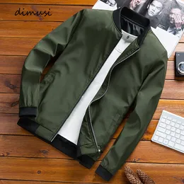 Мужские куртки Dimusi Spring Bomber Мужское изумление Slim Fit Solid Color Coats Fashion Man Streetwear Baseball Clothing 230511