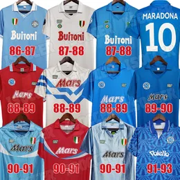 1987 1988 Napoli retro koszulki piłkarskie 87 88 89 90 91 93 Coppa Italia SSc Neapol Maradona 10 Zestawy Calcio Napoli Classic Vintage Neapolitan Football Shirt