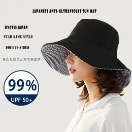 Стингевые шляпы с краями K174 Bucket Hat Doubleded Paname Hat Hat Womens Buckte Hat Panama Sombrero Summer Antiv Sun Sun Sun Hat Hat защита 230511
