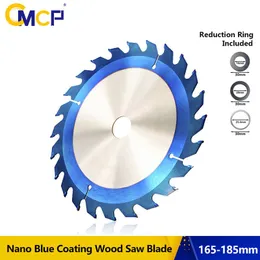 Zaagbladen CMCP 165185mm Circular Saw Blade Nano Blue Coated TCT Wood Cutting Disc 24/40/48T Carbide Tipped Saw Blade Disc For Power Tool