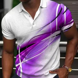 Męskie koszule Treetwear Męska koszula Pullover Modna druk Formalna letnia koszulka z krótkim rękawem dla mężczyzny 2023 Lapel Button-Up Polo