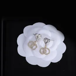 Kolczyki kobiety projektant biżuterii damski damski akcesoria do serca Diamond Fashion Gold okrągłe kolce akcesoria perłowa bransoletka