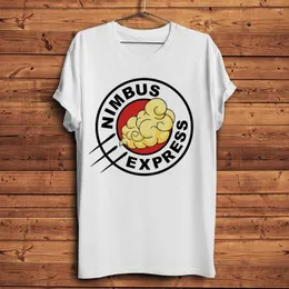 Camisetas masculinas Nimbus Cloud Express Distintivo de anime engraçado Tshirt Homme O-Gobes Camisa curta de streetwear respirável UNISSISEX TEE NO STICKER NO STICKER NO