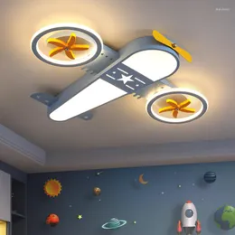 Lampki sufitowe Nowoczesny żyrandol LED z zdalnym sterowaniem sypialnią rodzinną mieszkanie światło kreskówek samolot Dekor