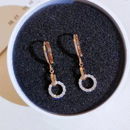 Dangle Earrings Vintage 14K Gold Color IF Diamond Earring For Women Aros Mujer Oreja Orecchini Gemstone Join Party Engagement Earringss
