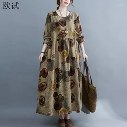 Casual Dresses Women Vintage Dot Dress Woman Summer Spring Clothing Femme Long Sleeve Floral Ladies Arrival Fashion 2023