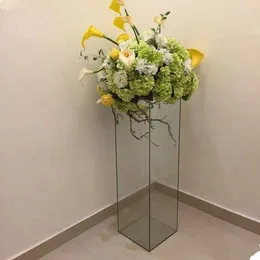 Dekoracja imprezy 6pcs) akryl kwadratowy filar kolumnowy cokoł cokoł stojak kwiatowy na zdarzenia ślubne dekoracje yudao300