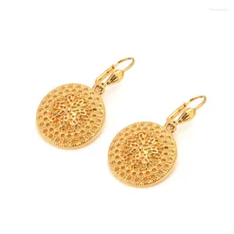 Dangle Earrings Bangrui Big Classical Africa Flower For Women / Girl Gold Color Arab Middle Eastern Jewelry Mom Girls Gifts