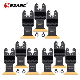 Zaagbladen EZARC 3/6/9pcs Titanium Oscillating Multitool Blade for Wood Metal Oscillating Tool Saw Blades for Nails Screws Cutting 3pc/Pack