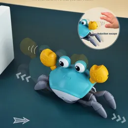 Electric/RC Animals Induction Escape Crab Rechargeable Electric Pet Musical Toys Children'S Toys Birthday Gifts Interactive Toys Learn To Climb Toys 230512