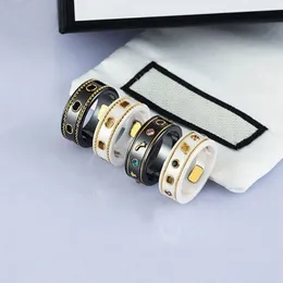Дизайнерская полоса кольцо для мужских женских черно-белых керамических колец высококлассных пары обручальные кольца и дизайнеры Skull Snake Bague G777