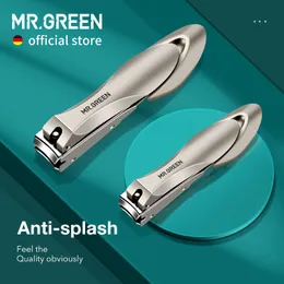 Nail Clippers MRGREEN Stainless Steel Anti Splash Fingernail Cutter Manicure Tools Bionics Design Trimmer Pedicure Scissor 230512