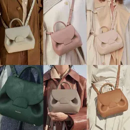 Paris Bags Polene Numero UN One Nano Handbags Taupe Textured Leather Trio Camel Tote Designer Women Shoulder Messenger Luxury Crossbody Bag