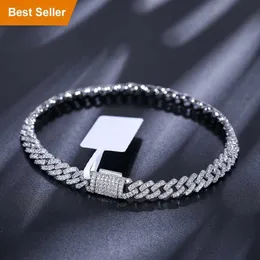 Dropshipping Online Best Seller 8mm 925 Sterling Silver VVS Moissanite Diamond Iced Out Cuban Link Chain Bracelet For Men Women