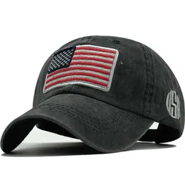 Snapbacks New Cotton Gorras Washed Baseball Cap Flag of USA Hat Snapback 조정 가능한 남성 야구 모자 스냅 백 모자 P230515