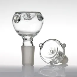 Podwójna szklana miska na szklanych miskach 14,4 mm 14 mm męski rozmiar stawu do rur wodnych Bongs Palenie akcesoria