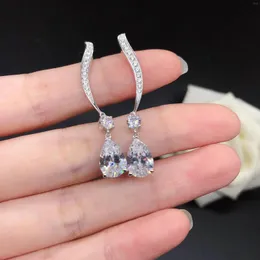 Dangle Earrings Solid Platinum PT950 Drop 2CT/Piece Pear Shape Diamond Engagement Earring Women Beautiful Party Jewelry