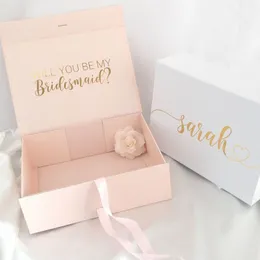 Geschenkverpackung, personalisierte Brautjungfern-Box, Trauzeugin, individuelle Hochzeit mit Namen für Geburtstag, Weihnachten 230512