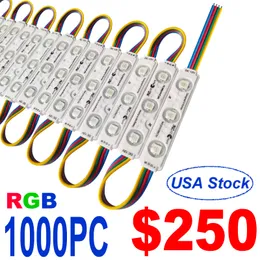 Super Bright 12V 3 LED 모듈 조명 5050 SMD RGB 색상 교환 방수 조명 램프 홈 정원 크리스마스 웨딩 파티 장식 크레스트 테크