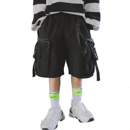 Shorts infantil garotos shorts calças de joelho na altura do joelho verão de streetwear cool de streetwear adolescente esporte calça de moletom infantil de crianças 4-14 anos de idade 230512