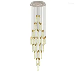 Lampes suspendues 1Pc 7W 10W gradation Style nordique LED cristal longue lampe cylindrique personnalité créative Restaurant Bar