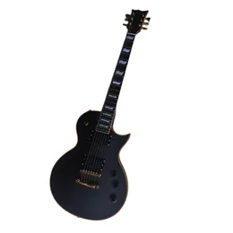 الغيتار الكهربائي الأسود المصنع غير اللامع مع جسر ثابت ، أجهزة ذهبية ، تقدم شعار/تخصيص اللون