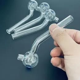 Billiga färgglada 12 cm Pyrex Glass Oil Burner Transparenta Oil Tube Glass Pipes Oil Burning Pipe For Smoking Pipes