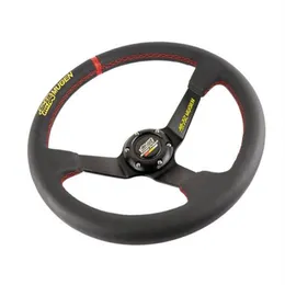 New 350mm 14inch MUGEN Leather Sport Steering Wheel For Honda Civic Racing Car