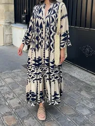 Casual Dresses Casual Buttons Front Open Dress High midja Print Tunic Spring/Autumn Women Clothes Street Wear Long Shirt Dress A2179 230512