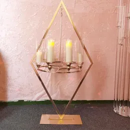 Decoração de partidos 4pcs) Centrões de candelabros mentais decorativos para casamentos