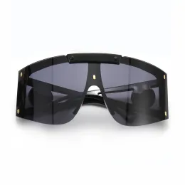 Cycling black oversized sunglasses for men luxury sunglasses woman brand fashion classic eyeglasses One piece lens Goggles Trend Color large size beach sunglasses