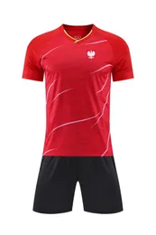 폴란드 남자 트랙 슈트 어린이 여름 레저 스포츠 짧은 슬리브 슈트 야외 스포츠 조깅 티셔츠