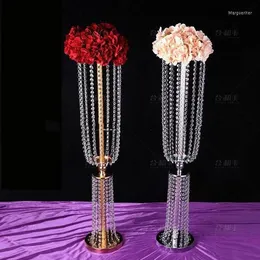 Decorazione per feste 12 pezzi) Matrimonio romantico Supporto per fiori in cristallo trasparente Centrotavola in acrilico Centrotavola floreale Yudao1412