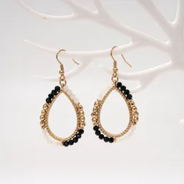 Dangle Earrings & Chandelier Jaeeyin 2023 Fashion Bohemia Ethnic Gold Color White Black Glass Bead Hand Made Weave Tear Drop Fishhook