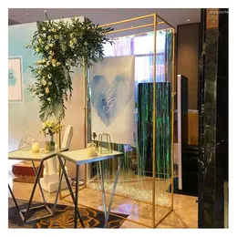 Party Decoration Geometric Painted Gold Metal Stand Backdrop Frame For Wedding Stage Yudao1211