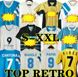 Boli 1990 Waddle Retro Ev Futbol Formaları Marseill 05 06 91 92 93 98 99 Away Cantona Papin Cantona Desailly Klasik Dönüş Futbol Gömlek