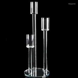 Candle Holders Clear Wedding Centerpieces Candelabra Party Pillar Flowers Stand Crystal Holder Candlestick For Yudao10