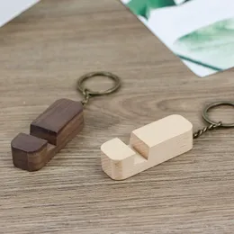 Mini Portable Wood Nyckelring Telefonhållare Nyckelhållare Laser Blanks PR-nyckelringar